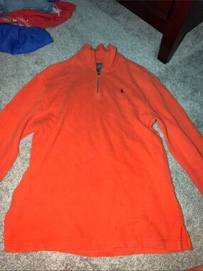 Polo by Ralph Lauren Orange Half-Zip Knit Sweater Oklahoma State